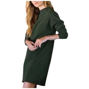 Frank And Eileen Izzie Fleece Sweatshirt Party Dress Medium M Evergreen Green